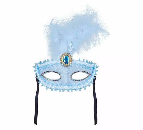 Antifaz Azul con Pluma