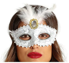 Weiße Maske mit Stift
