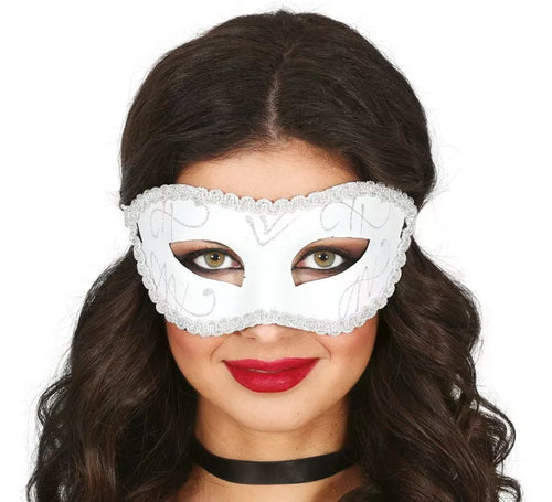 Antifaz Blanco elegante adulto