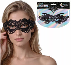 Geblümte schwarze bestickte Maske