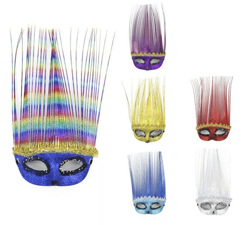 Antifaz Carnaval con línea de espigas colores surtidos