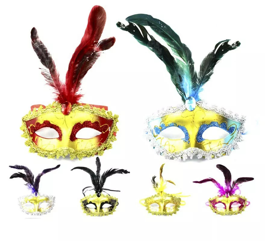 Translation missing: de.Antifaz Carnaval con plumas colores surtidos