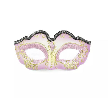 Antifaz Carnaval lila y dorado