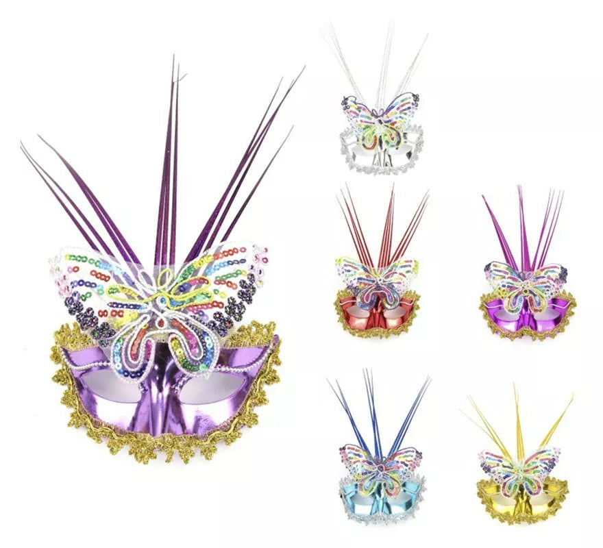 Translation missing: de.Antifaz Carnaval mariposa multicolor colores surtidos