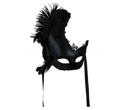 Antifaz con Plumas negro