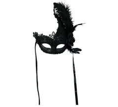 Schwarze Federmaske