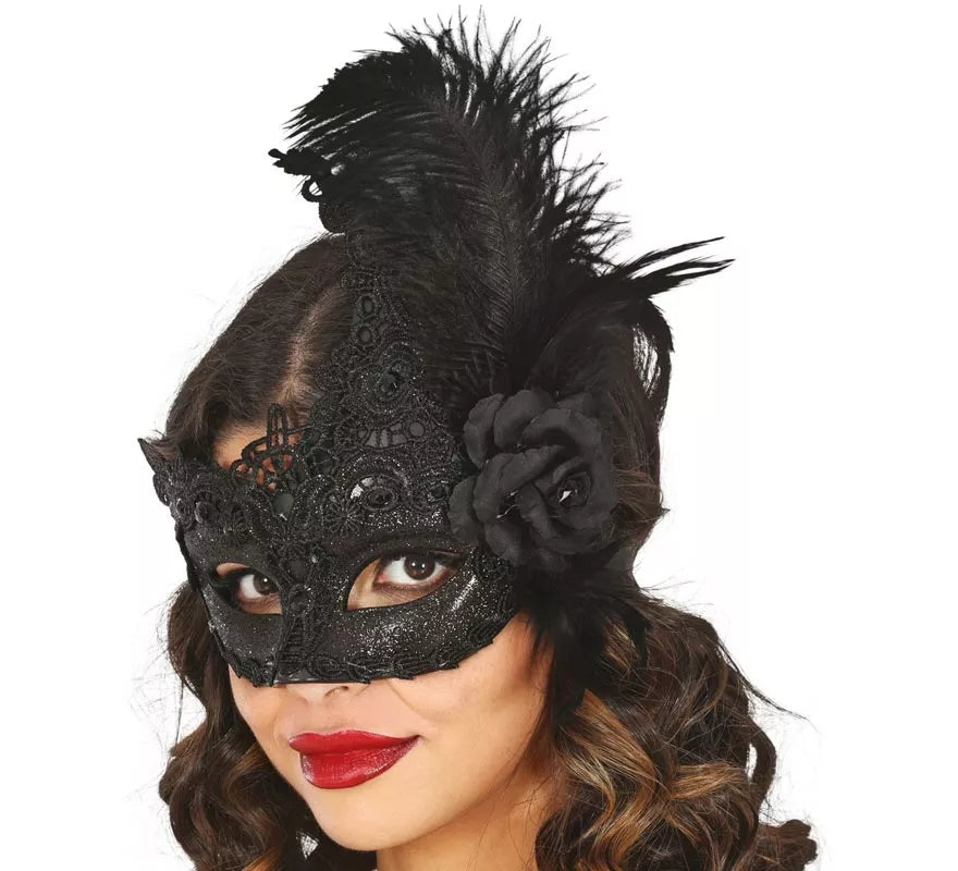 Translation missing: de.Antifaz con Plumas negro