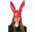 Antifaz de Conejo rojo con orejas grandes adulto de 33,5x27 cm