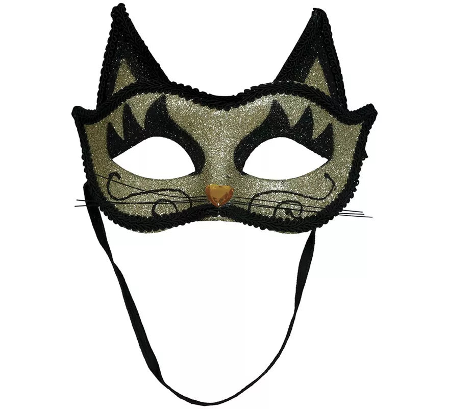 Translation missing: de.Antifaz de Gatita dorado con Purpurina adulto