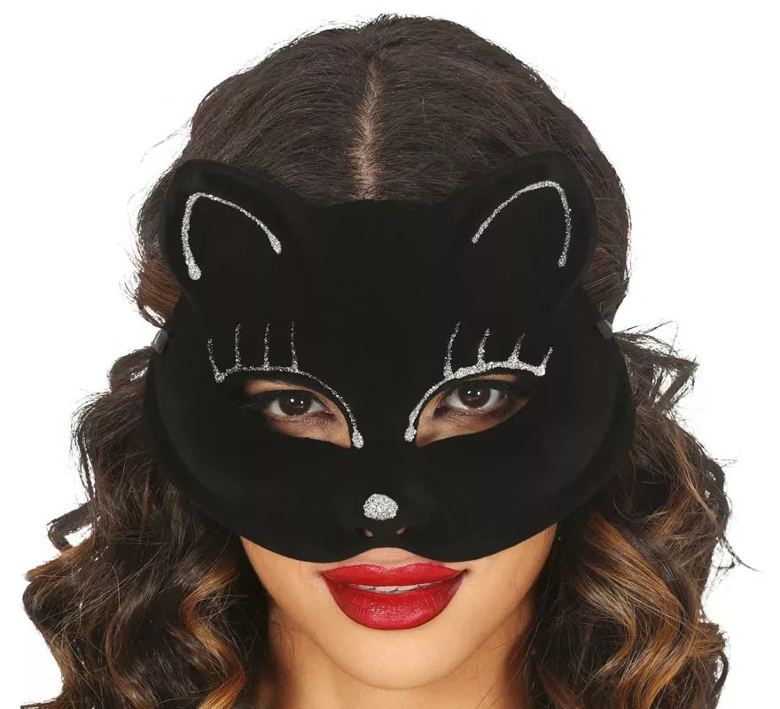Translation missing: de.Antifaz de Gato negro de Terciopelo