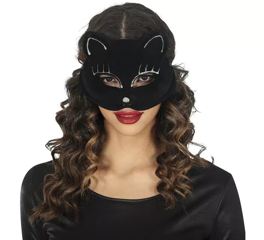 Translation missing: de.Antifaz de Gato negro de Terciopelo