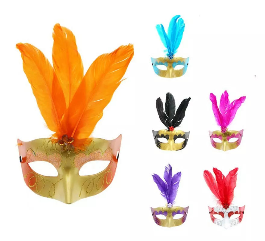 Translation missing: de.Antifaz de Plumas mate colores surtidos