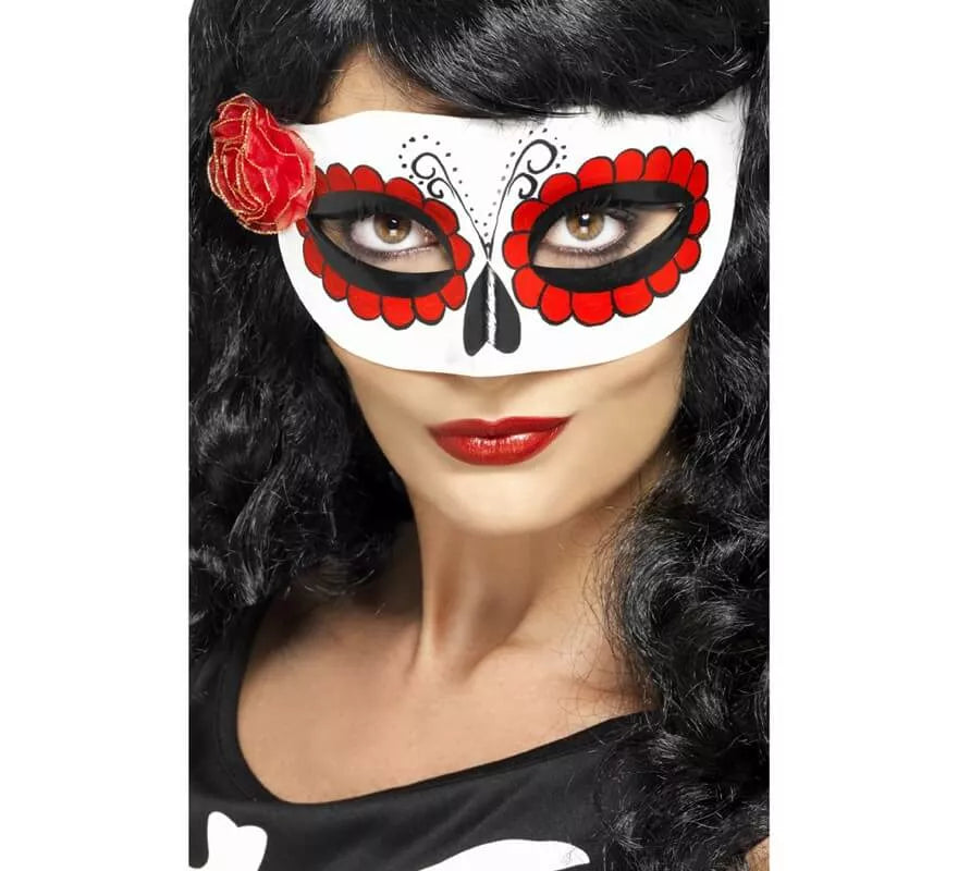 Translation missing: de.Antifaz del Día de Muertos con Rosa