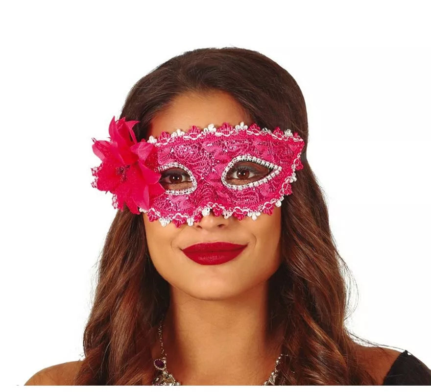 Translation missing: de.Antifaz Fucsia con Flor
