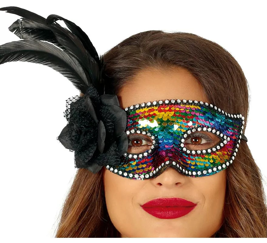 Translation missing: de.Antifaz Multicolor con Pluma