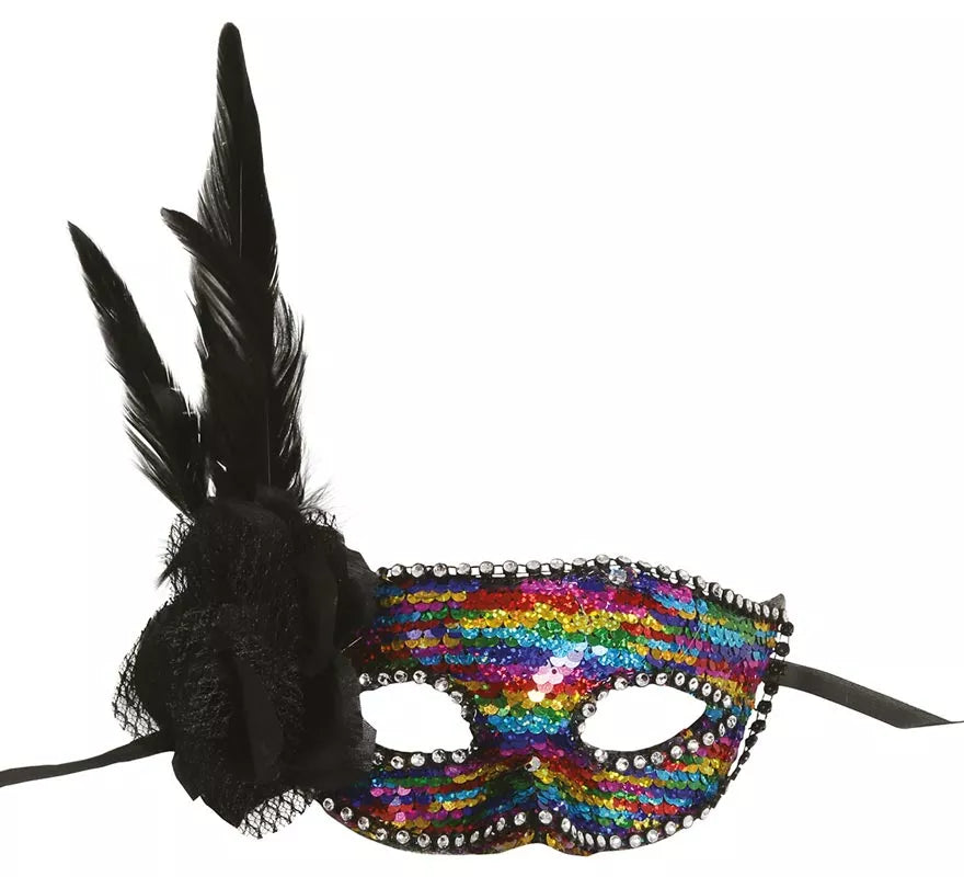 Translation missing: de.Antifaz Multicolor con Pluma