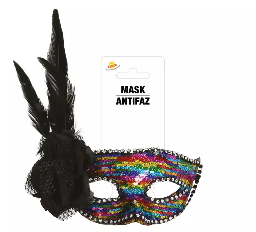 Translation missing: de.Antifaz Multicolor con Pluma