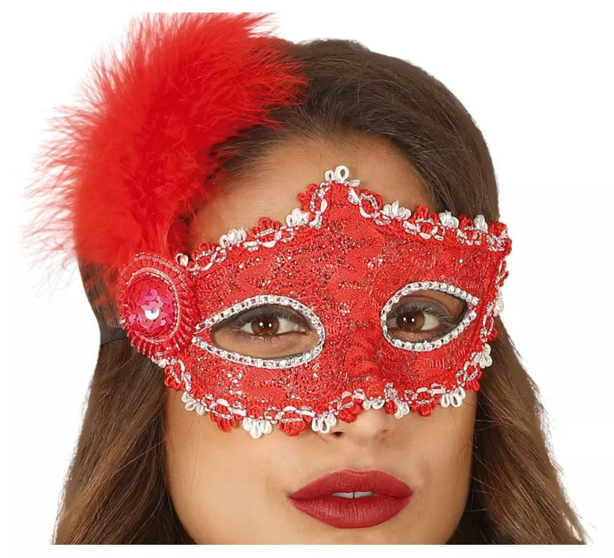 Translation missing: de.Antifaz Rojo con Pluma