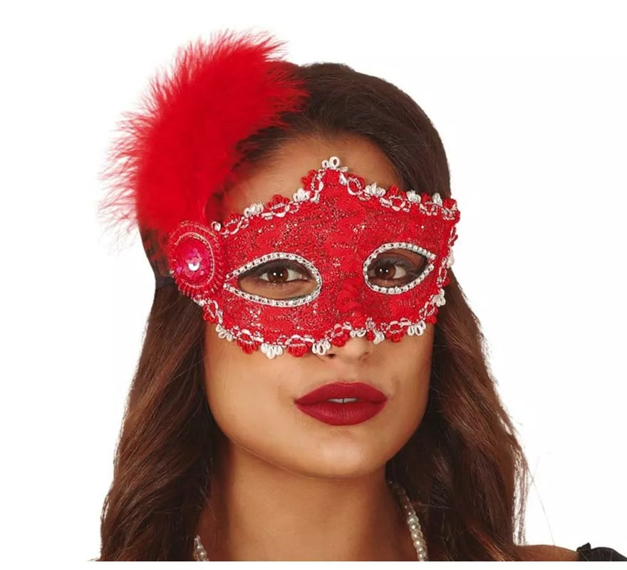 Translation missing: de.Antifaz Rojo con Pluma