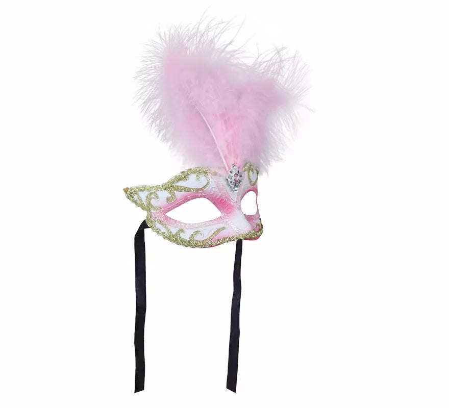 Translation missing: de.Antifaz Rosa con Pluma