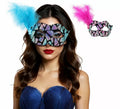Antifaz Veneciano con Lentejuelas y Pluma en colores surtidos
