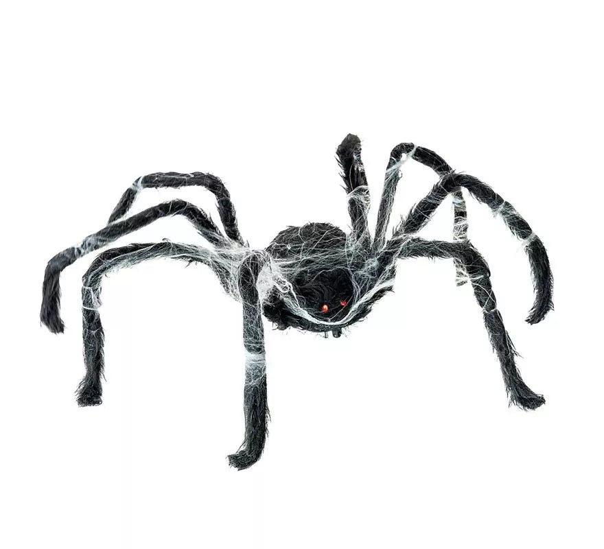 Araña negra Caminante con telaraña de 80x18x8 cm