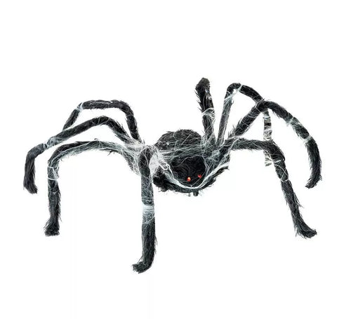 Araña negra Caminante con telaraña de 80x18x8 cm
