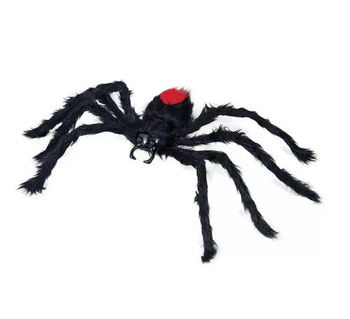 Araña Peluda negra lomo rojo de 60 cm
