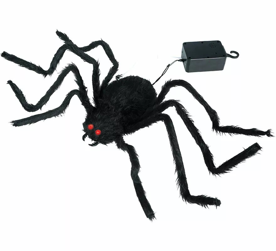 Araña Sube y Baja Susto con Luz, Sonido y Movimiento de 80 cm
