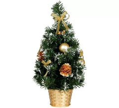 Weihnachtsbaum geschmückt 30 cm Snowy Gold mit Blumentopf
