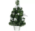 Árbol de Navidad Decorado Plata de 30 cm con Maceta