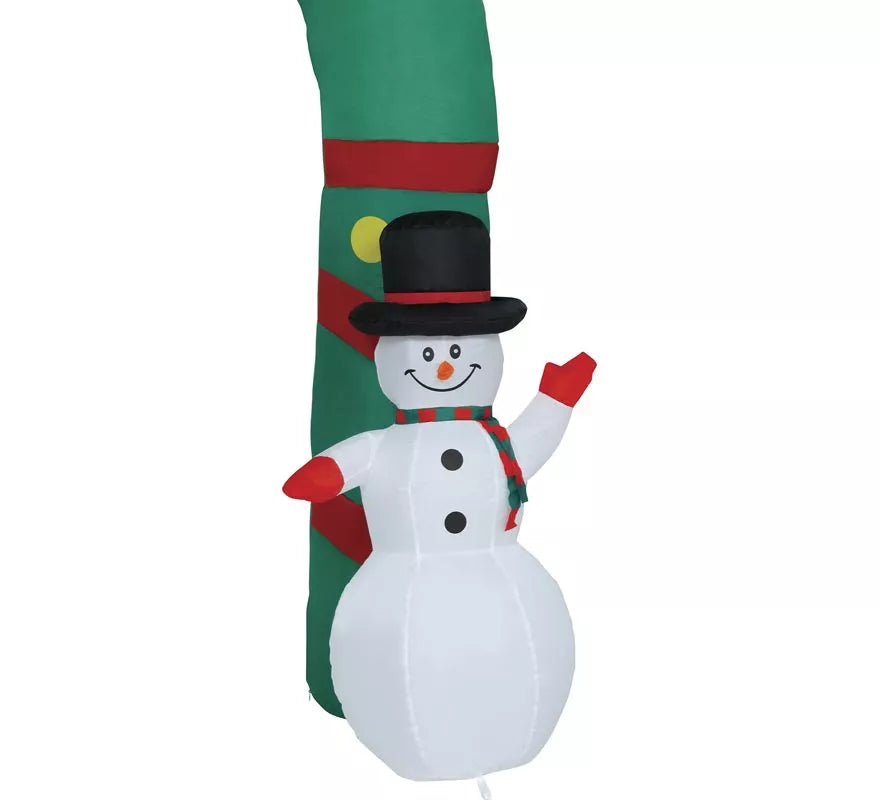 Arco Hinchable de Navidad Papá Noel y Muñeco de nieve de 240 cm