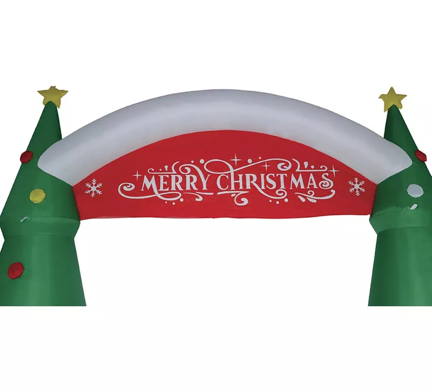 Arco Hinchable de Navidad Papá Noel y Pingüino de 240 cm