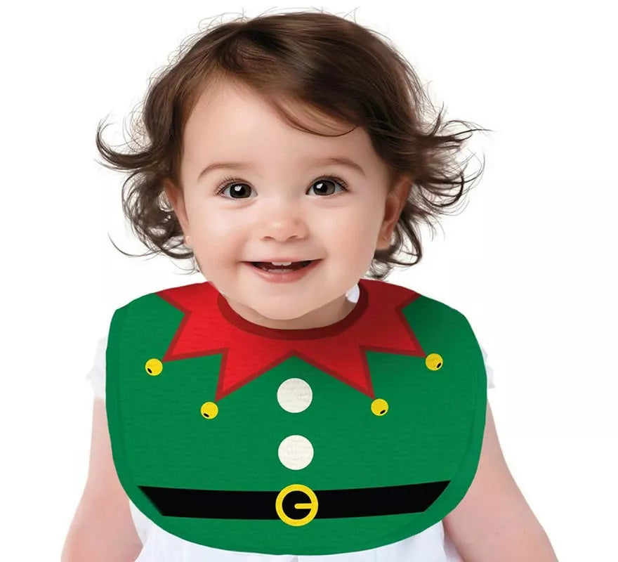 Translation missing: de.Babero Navideño Elfo verde infantil