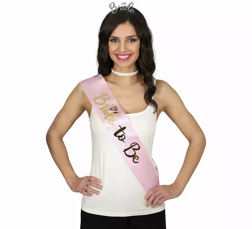 Translation missing: de.Banda Bride To Be rosa adulta