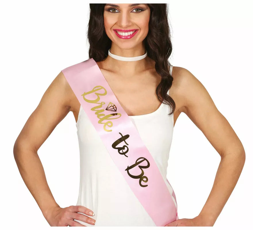 Translation missing: de.Banda Bride To Be rosa adulta