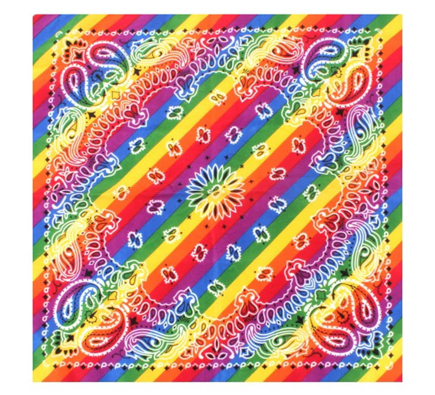 Translation missing: de.Bandana o Pañuelo Paisley Arcoíris de 54x54 cm