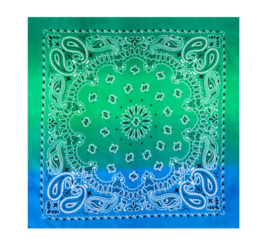 Translation missing: de.Bandana o Pañuelo Paisley Degradado azul de 54x54 cm