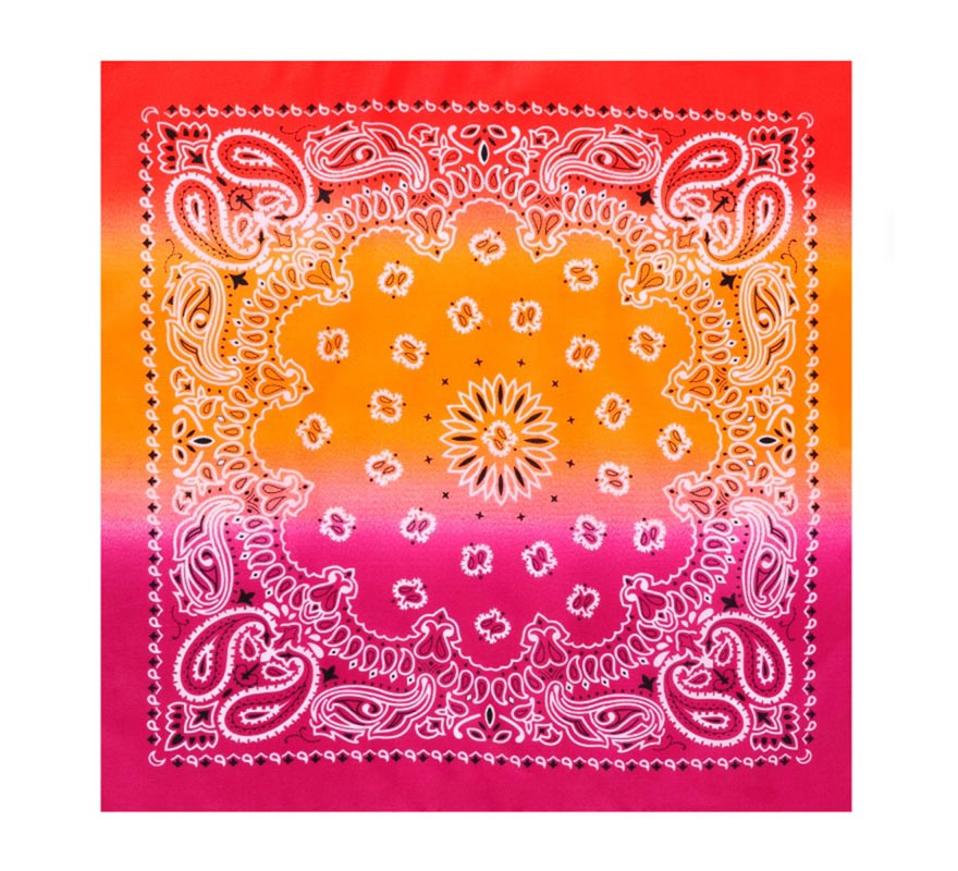 Translation missing: de.Bandana o Pañuelo Paisley Degradado fucsia de 54x54 cm