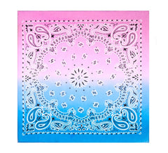 Lilafarbenes Paisley-Bandana oder Schal mit Farbverlauf, 54 x 54 cm