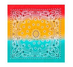 Rotes Paisley-Bandana oder Schal mit Farbverlauf, 54 x 54 cm