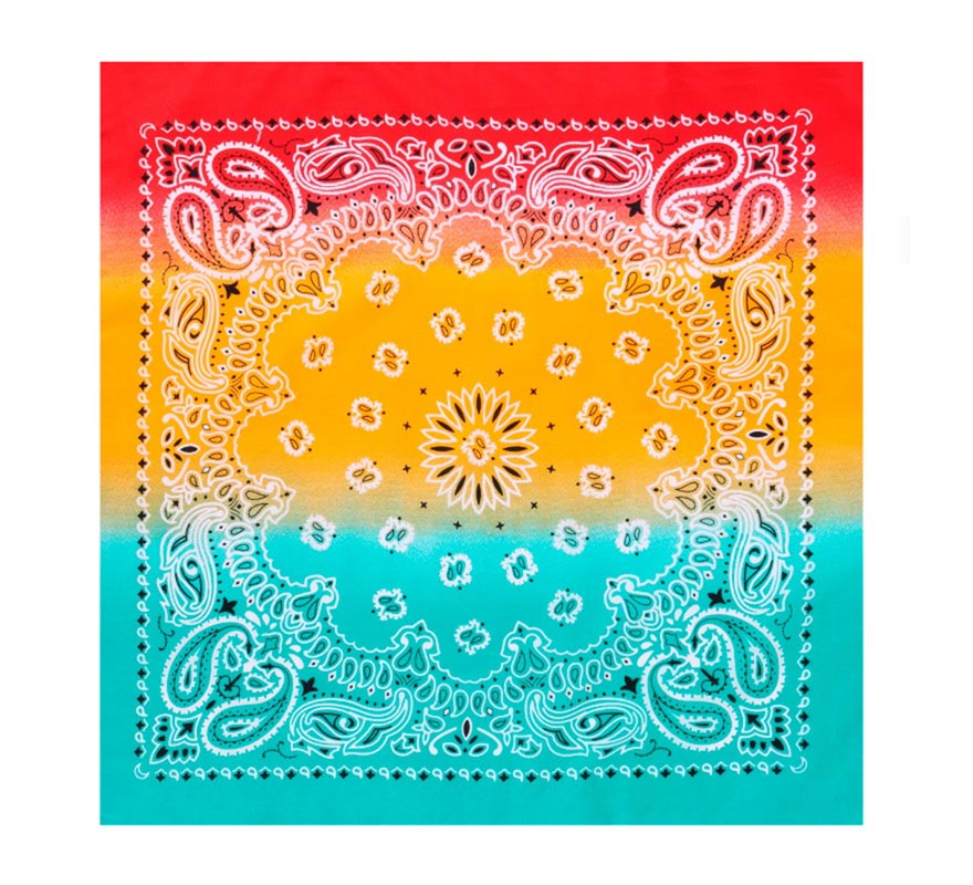 Translation missing: de.Bandana o Pañuelo Paisley Degradado rojo de 54x54 cm