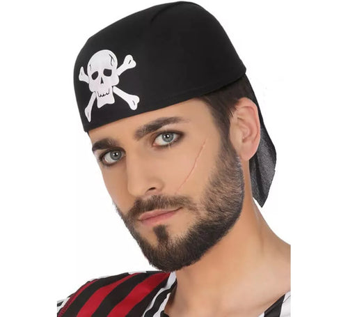 Bandana Pirata Negra con Calavera