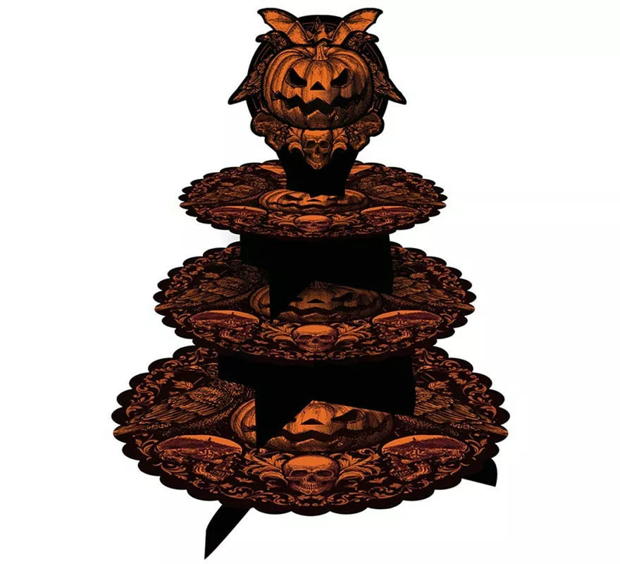 Translation missing: de.Bandeja 3 Pisos Calabaza Gótica 40x30 cm