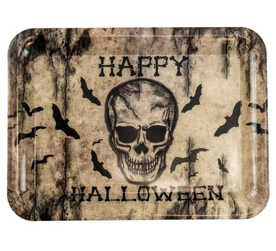 Translation missing: de.Bandeja con Calavera Feliz Happy Halloween de 33x24 cm