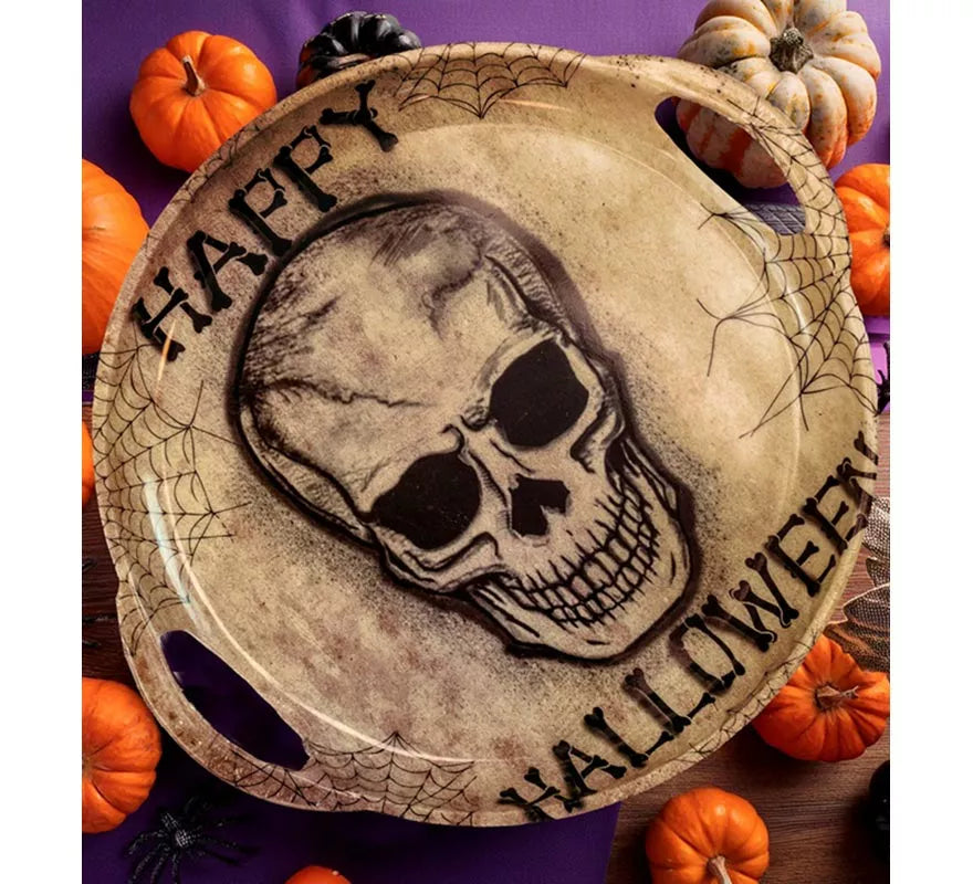 Translation missing: de.Bandeja con Calavera Happy Halloween con Asas de 30 cm