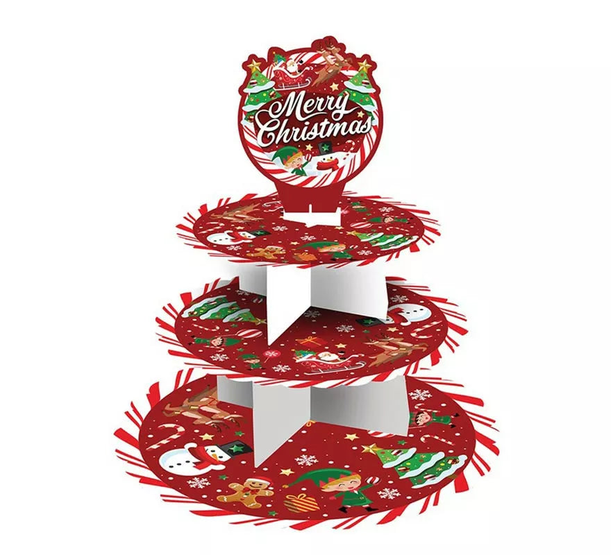 Bandeja Merry Christmas de 3 Pisos de 40x30 cm