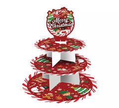 Frohe Weihnachten 3-stöckiges Tablett 40x30 cm