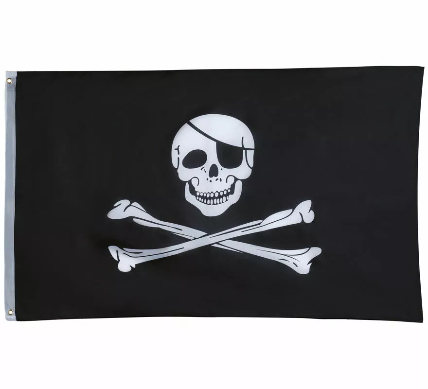 Translation missing: de.Bandera Calavera Pirata negra de 90x150 cm