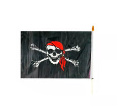 Schwarze Piratenflagge mit Totenkopf, 60 cm